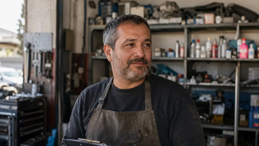Workshop owner in his workspace